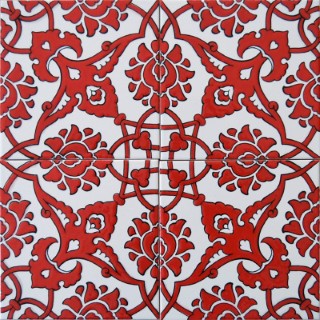 20x20 cm Çini Karo P-83 Kırmızı 